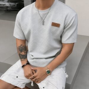 Herren Jacquard T-Shirt mit Strukturmuster