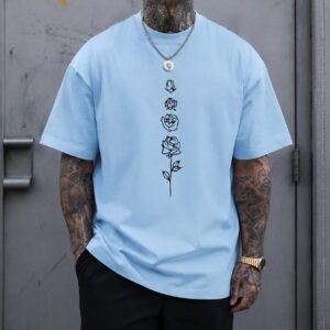 Herren T-Shirt mit Rosenmotiv