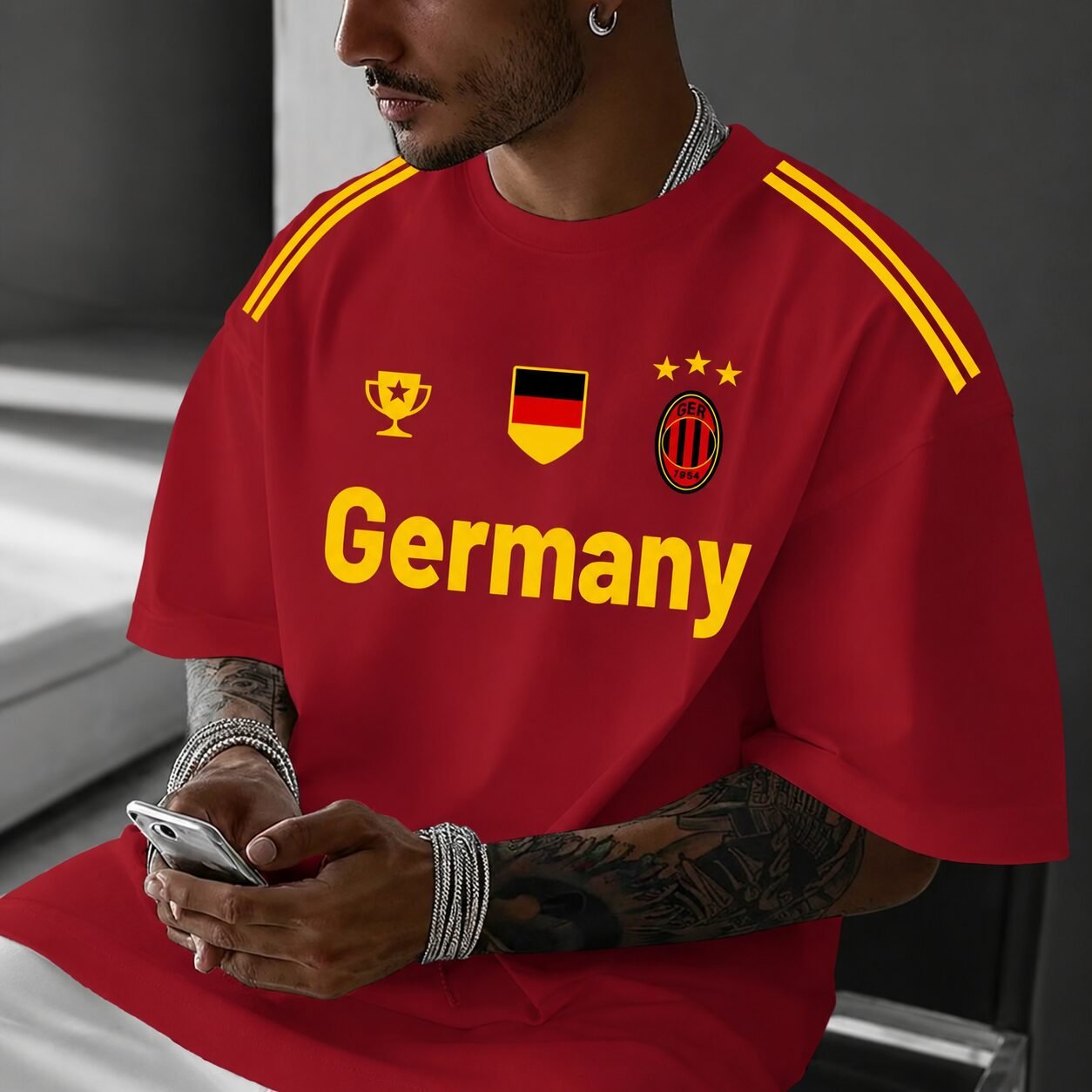 Herren Deutschland Fußball T-Shirt - Image 3
